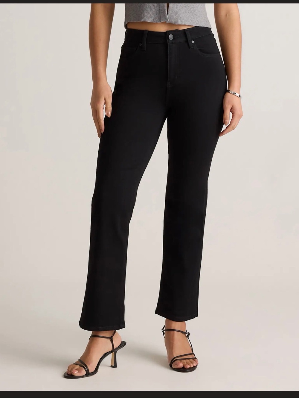 Quince Black High-Rise Wide Leg Jeans size 30 Short